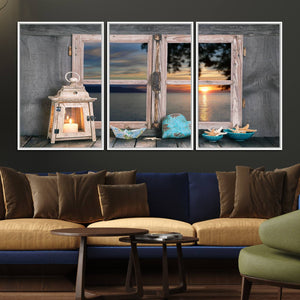 Astonishing Sunset from the Window Wall Art Canvas Print