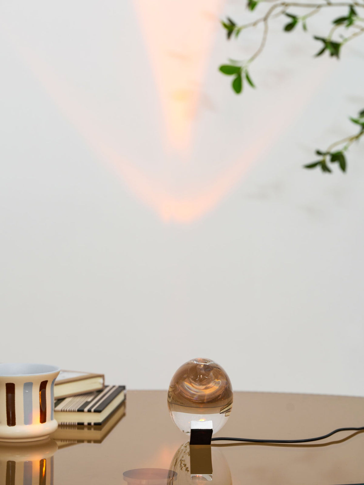 Seren | Crystal Glass Table Lamp with Chrome Base, Compact Plug-In Accent Light for Desk