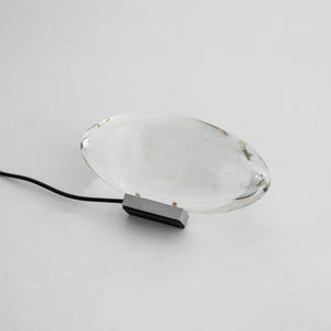 Seren | Crystal Glass Table Lamp with Chrome Base, Compact Plug-In Accent Light for Desk