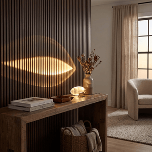 Seren | Crystal Glass Table Lamp with Chrome Base, Compact Plug-In Accent Light for Desk