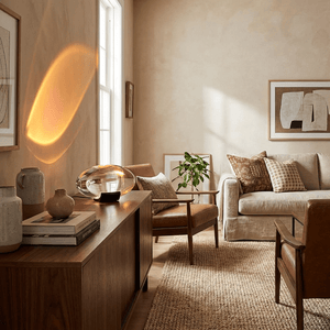 Seren | Crystal Glass Table Lamp with Chrome Base, Compact Plug-In Accent Light for Desk
