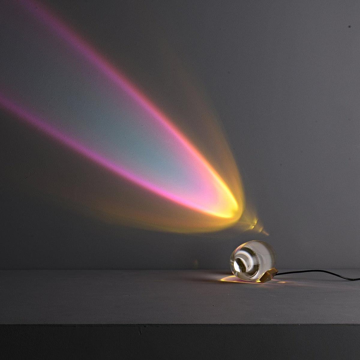 Seren | Crystal Glass Table Lamp with Chrome Base, Compact Plug-In Accent Light for Desk