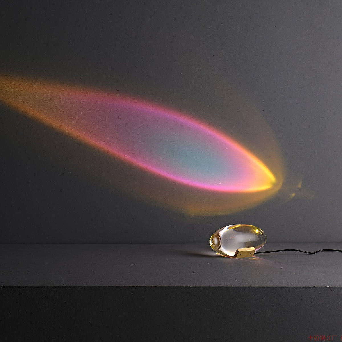 Seren | Crystal Glass Table Lamp with Chrome Base, Compact Plug-In Accent Light for Desk