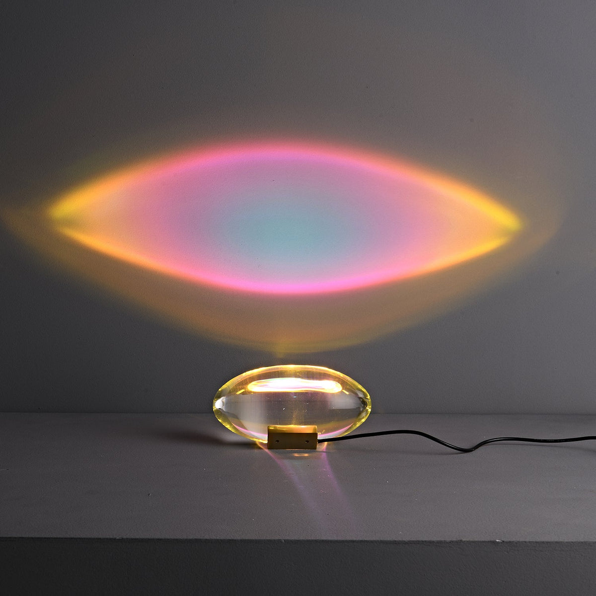 Seren | Crystal Glass Table Lamp with Chrome Base, Compact Plug-In Accent Light for Desk