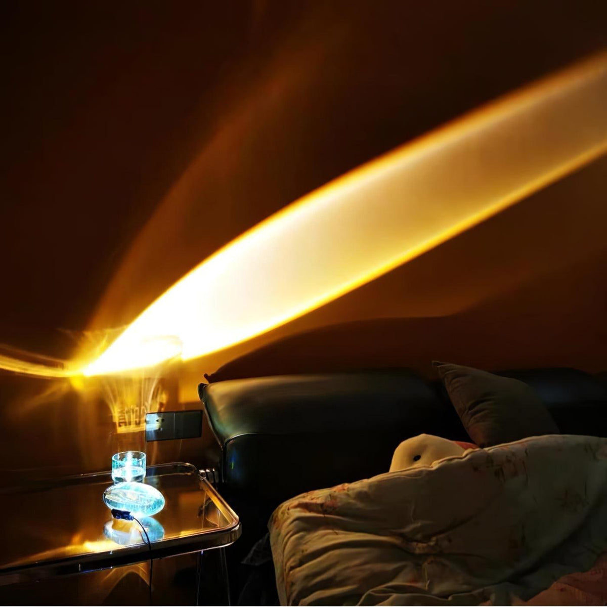 Seren | Crystal Glass Table Lamp with Chrome Base, Compact Plug-In Accent Light for Desk