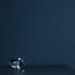 Seren | Crystal Glass Table Lamp with Chrome Base, Compact Plug-In Accent Light for Desk