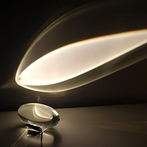 Seren | Crystal Glass Table Lamp with Chrome Base, Compact Plug-In Accent Light for Desk