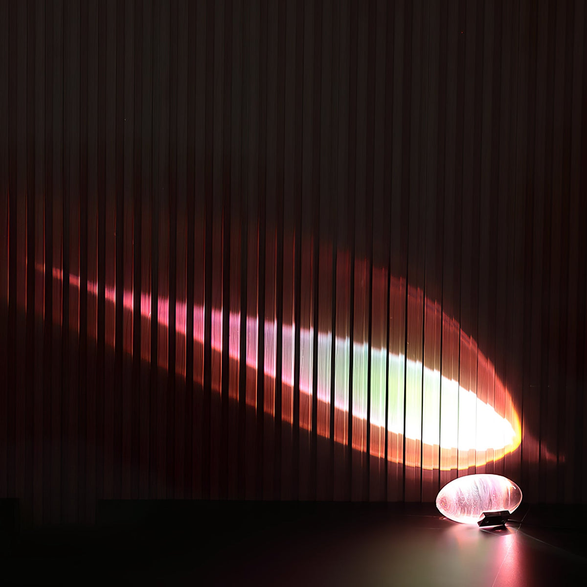 Seren | Crystal Glass Table Lamp with Chrome Base, Compact Plug-In Accent Light for Desk