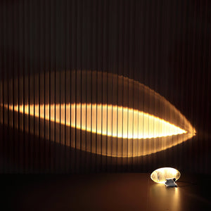 Seren | Crystal Glass Table Lamp with Chrome Base, Compact Plug-In Accent Light for Desk