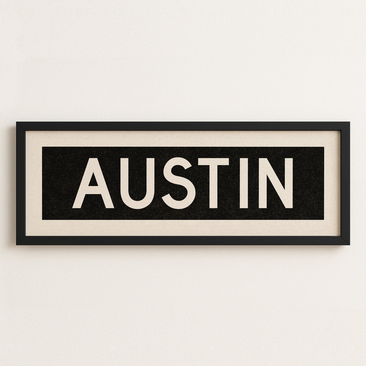 Framed Austin Bus Scroll Sign