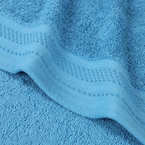 Honeycomb Textured Waffle Border Cotton Bath Towels, Set of 4 - Bath Towel by Superior Brand