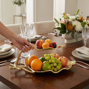 Gold Leaf 2 Tier Serving Centerpiece Tray