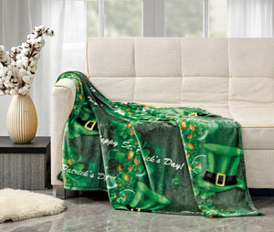 Faith, Hope, Love Home Decor Luck Of The Irish St Patrick'S Day Plush Throw Blanket