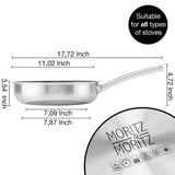 Stainless Steel Honeycomb Non-Stick Pan 11" | Induction & All-Stove Compatible by Moritz & Moritz