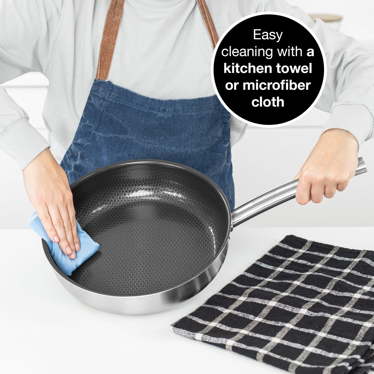 Stainless Steel Honeycomb Non-Stick Pan 11" | Induction & All-Stove Compatible by Moritz & Moritz