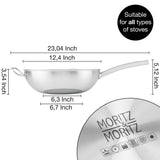 Stainless Steel Non-Stick Honeycomb Wok Pan 12"