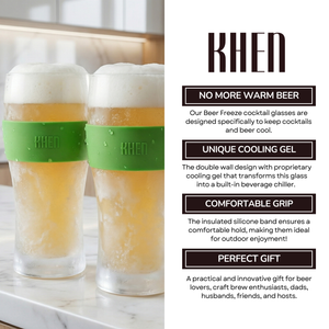 Barcelona Acrylic Cooling Beer Glassware, Set of 2
