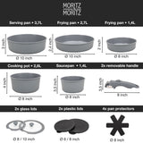 15-Piece Cast Aluminum Pot and Pan Set with Removable Handles