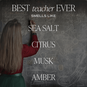 Best Teacher Ever Soy Candle - Clear Jar - 9 oz (Salt and Sea)