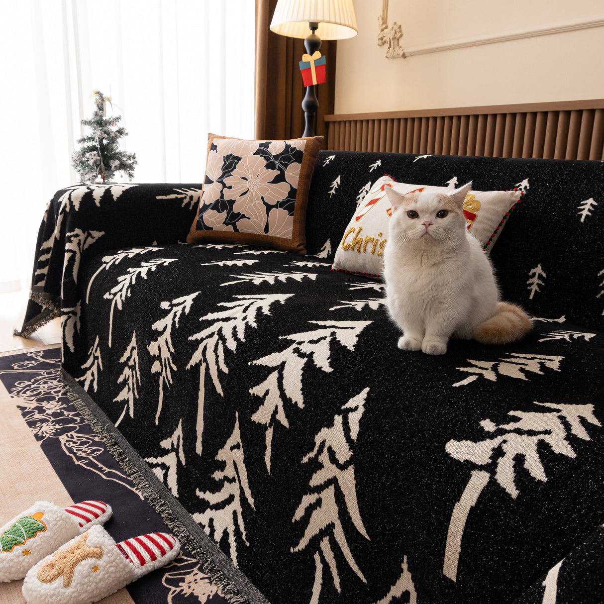 Modern Couch Covers for Couches Large Decorative Throw Blanket with Tassels for Couch