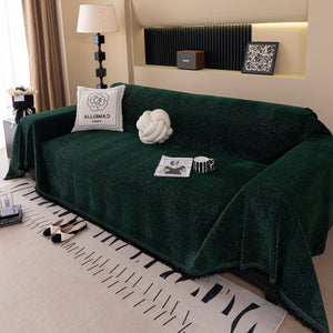Solid Color Chenille Sofa Cover Blanket Furniture Covers for Sofas and Loveseats