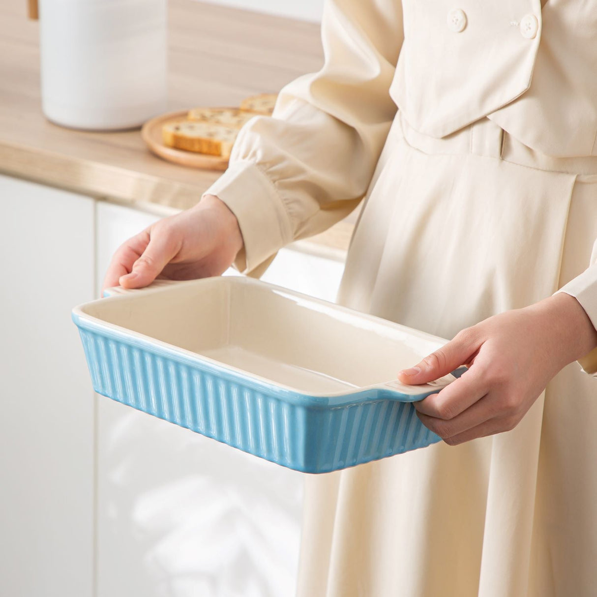 Blue Bakeware Set of 4 Porcelain Baking Dishes