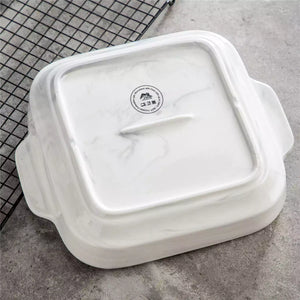 Marble Grey Rectangular Baking Dish for Casseroles