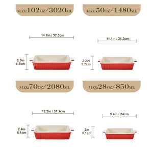 Bakeware Set Red Baking Dishes