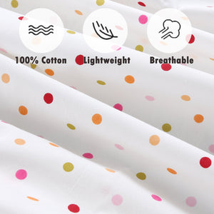 3 Piece Crib/Toddler Cotton Fitted Sheets Colorful Polka Dot Zoo Animal Friends
