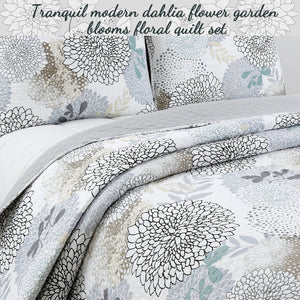 Nina Floral Cotton Reversible Quilt Bedding Set