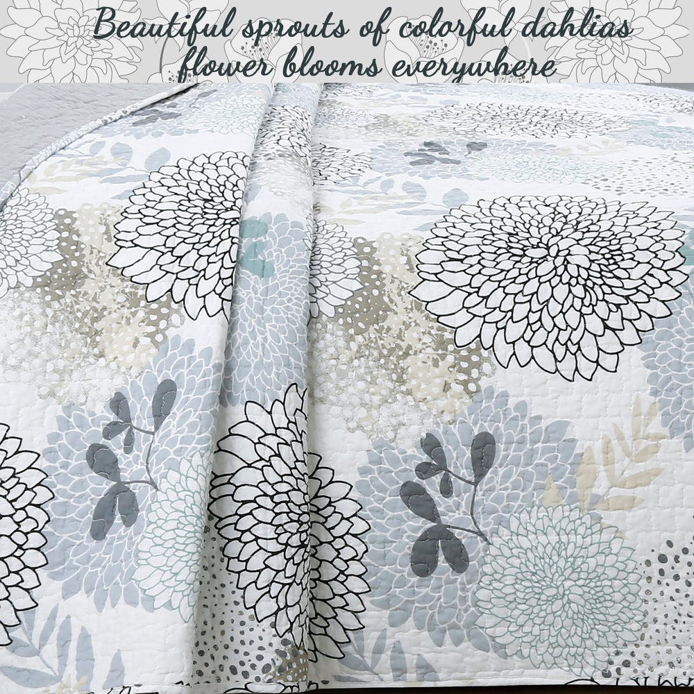 Nina Floral Cotton Reversible Quilt Bedding Set