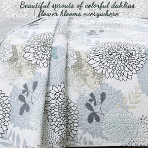 Nina Floral Cotton Reversible Quilt Bedding Set
