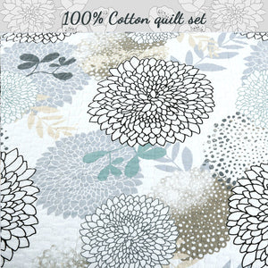 Nina Floral Cotton Reversible Quilt Bedding Set