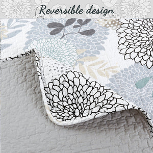 Nina Floral Cotton Reversible Quilt Bedding Set