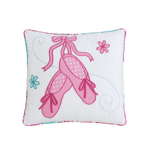 Ballerina Girl Pink Floral Dot Print Patchwork Cotton Reversible Quilt Bedding Set