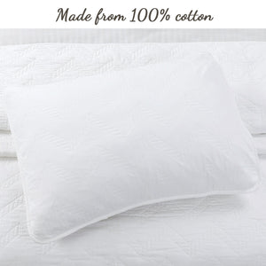 Chevron Zig Zag White Solid Cotton Reversible Quilt Bedding Set