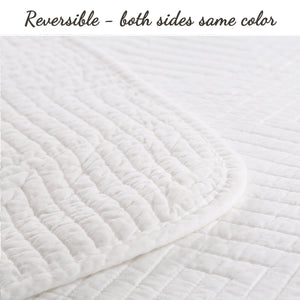 Maze White Cotton Reversible Quilt Bedding Set