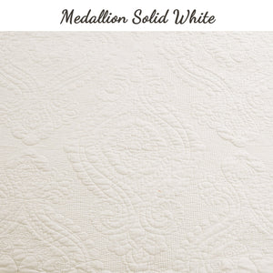 Solid Ivory Chic Brocade Matelassé Medallion Floral Cotton Reversible Quilt Bedding Set (Copy)