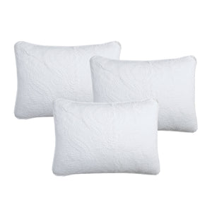 Solid White Chic Brocade Matelassé Medallion Floral 6-Piece Daybed Quilt Bedding Set