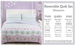Lola Floral Cotton Reversible Quilt Bedding Set