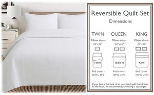 Maze White Cotton Reversible Quilt Bedding Set