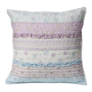 Romantic Chic Lace Ruffle Lavender Purple Real Patchwork Cotton Reversible Quilt Bedding Set