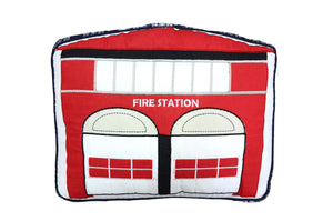Ronnie Varsity Striped Fire Station House Novelty Decor Throw Pillow
