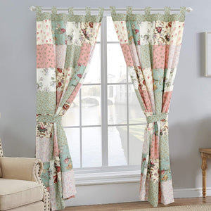 Grace Celadon Real Patchwork Embroidered Scalloped Edge Cotton Reversible Quilt Bedding Set