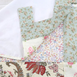 Grace Celadon Floral Country Cottage Garden Patchwork Window Valance