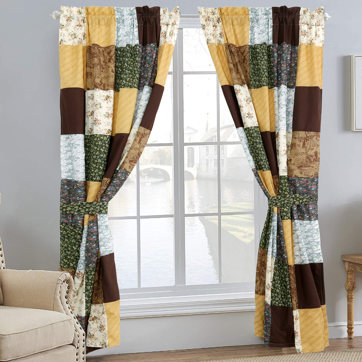 Huitt Country Farmhouse Vintage Floral Real Patchwork Cotton 3-Piece Reversible Quilt Bedding Set