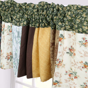 Huitt Country Farmhouse Vintage Floral Patchwork Window Valance