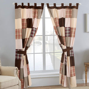 Jakob Plaid Brody Brown Real Patchwork Cotton Reversible Quilt Bedding Set