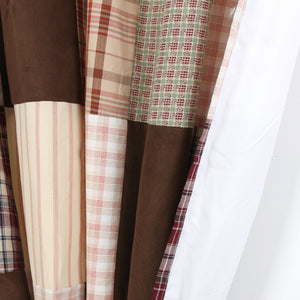 Jakob Plaid Brody Brown Real Patchwork Cotton Reversible Quilt Bedding Set