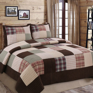 Jakob Plaid Brody Brown Stripe Patchwork Window Valance